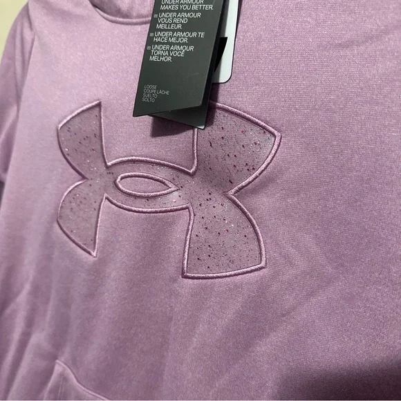 Under Armour Hoodie Glitter Logo Pullover Purple Girls Youth Large NWT - Picture 7 of 8